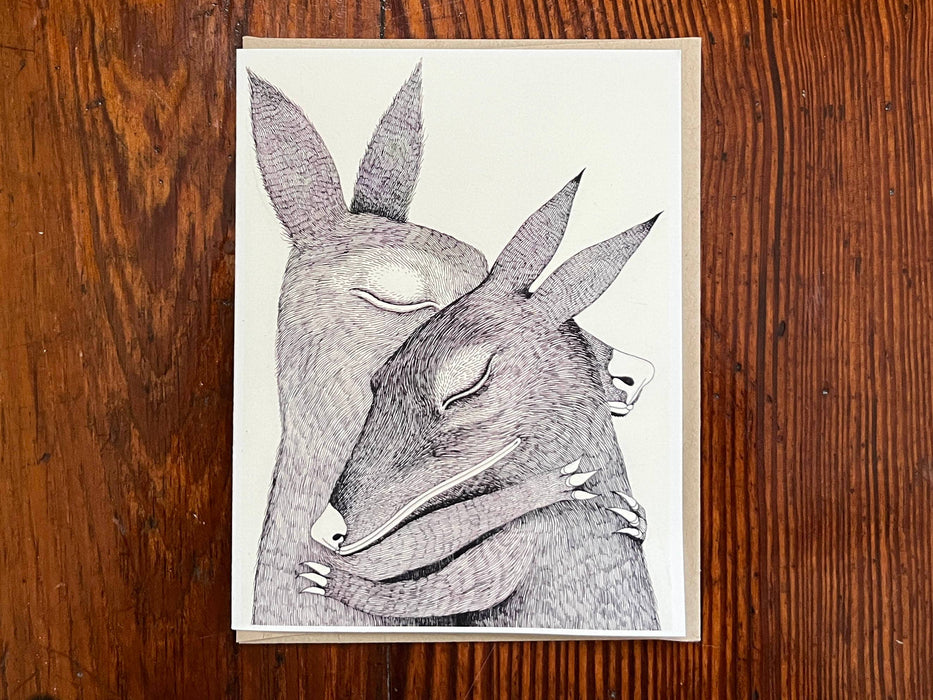 Hugging Creatures Note Card