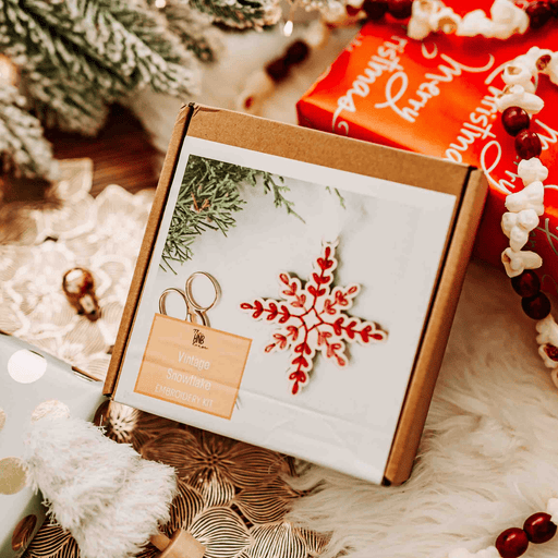 Vintage Snowflake Ornament Embroidery DIY Kit - Art Department LLC