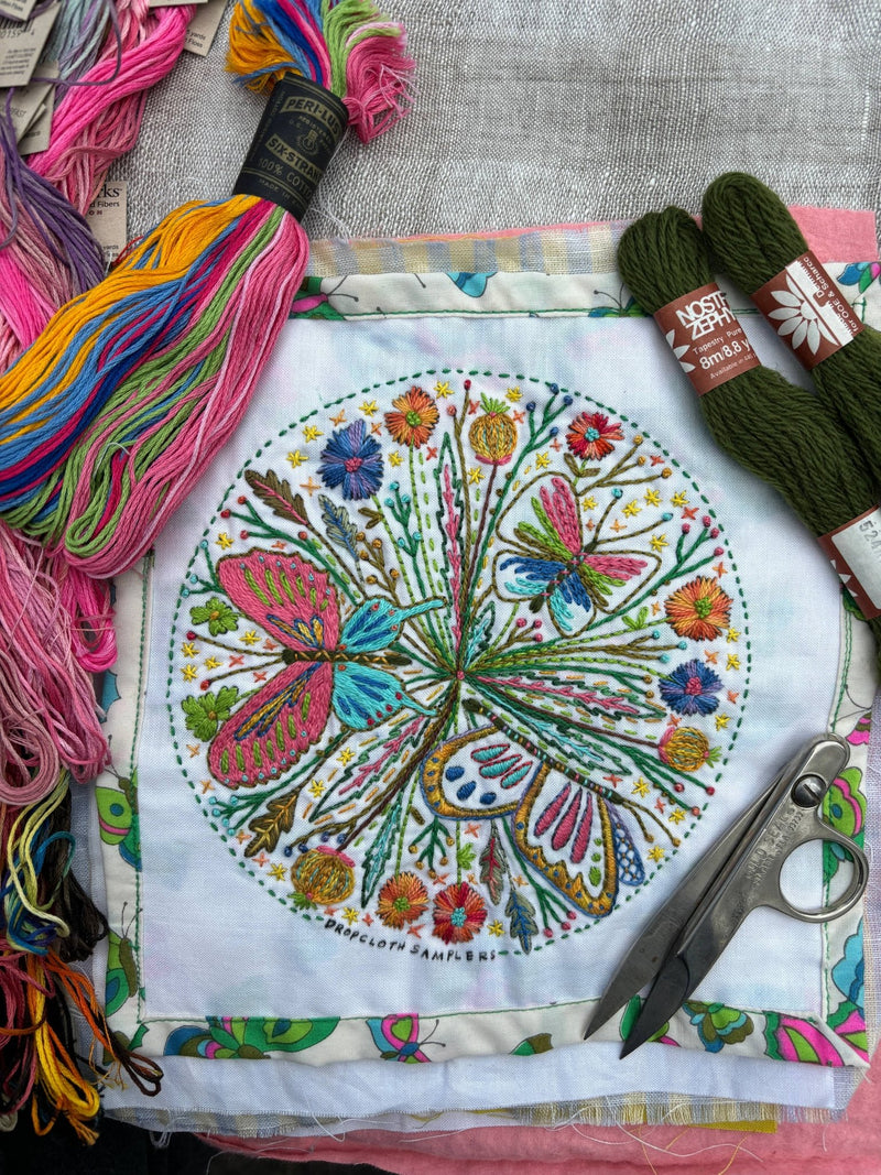 Spring Fling Butterfly Embroidery Sampler - Art Department LLC