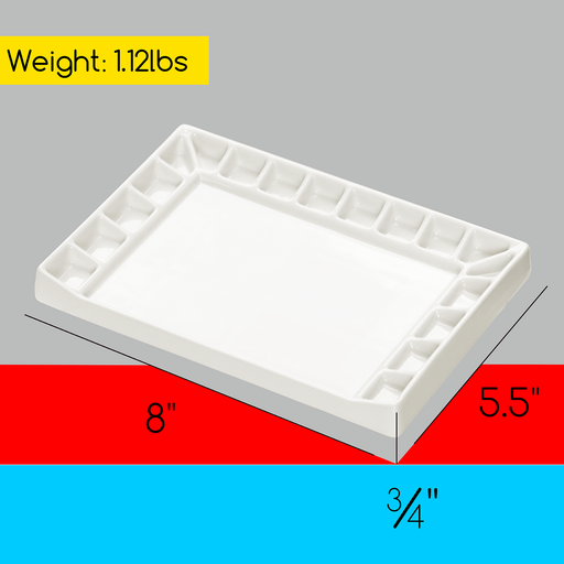 18 Well Porcelain Palette 8 x 5-1/2"