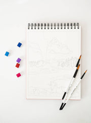 National Parks Watercoloring Book - Outlines w/Video Tutorials - Art Department LLC