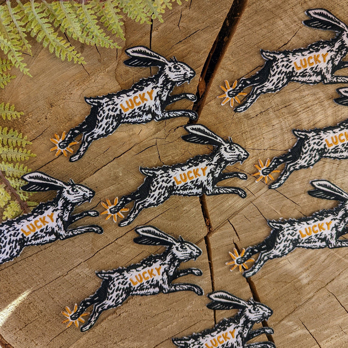 Iron-on patch | lucky rabbit's foot - 4.3" x 2.8"