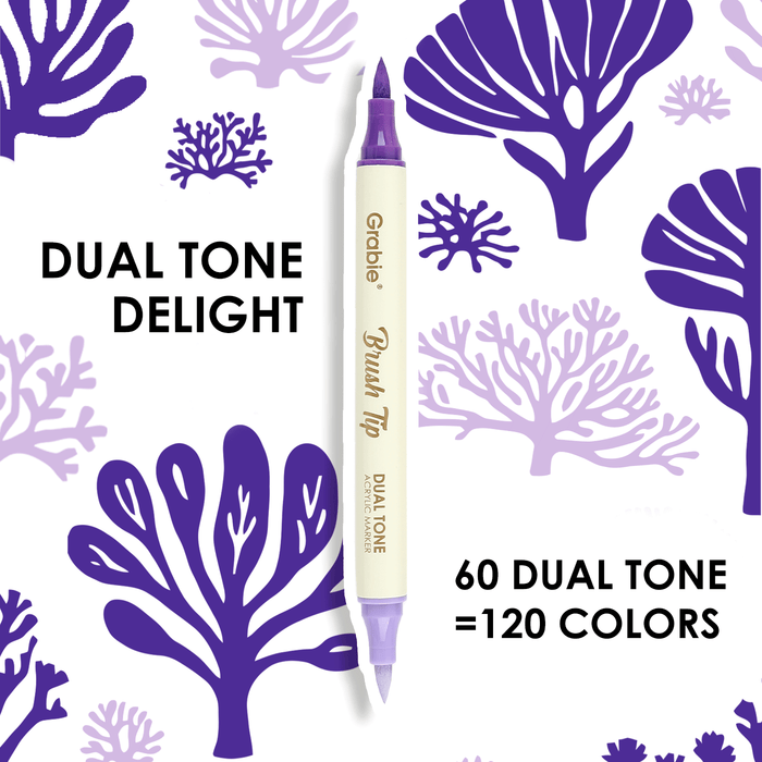 Dual Tone Brush Tip Acrylic Paint Markers - Set of 36 - Art Department LLC