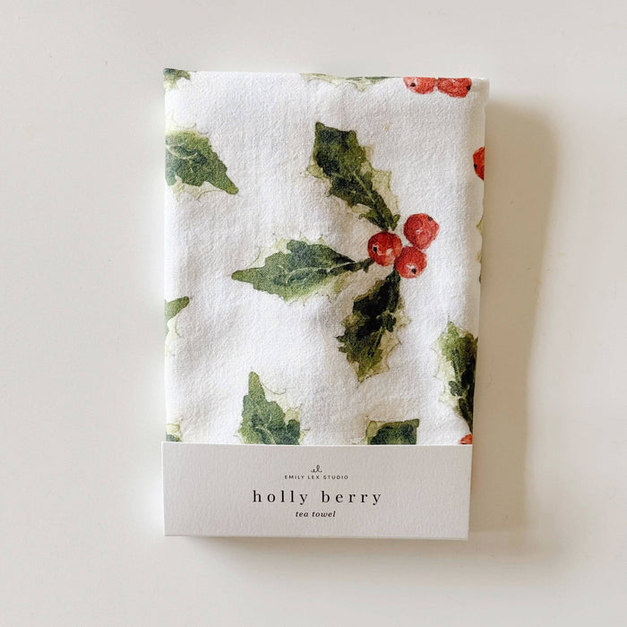 Holly Berry Tea Towel - Art Department LLC