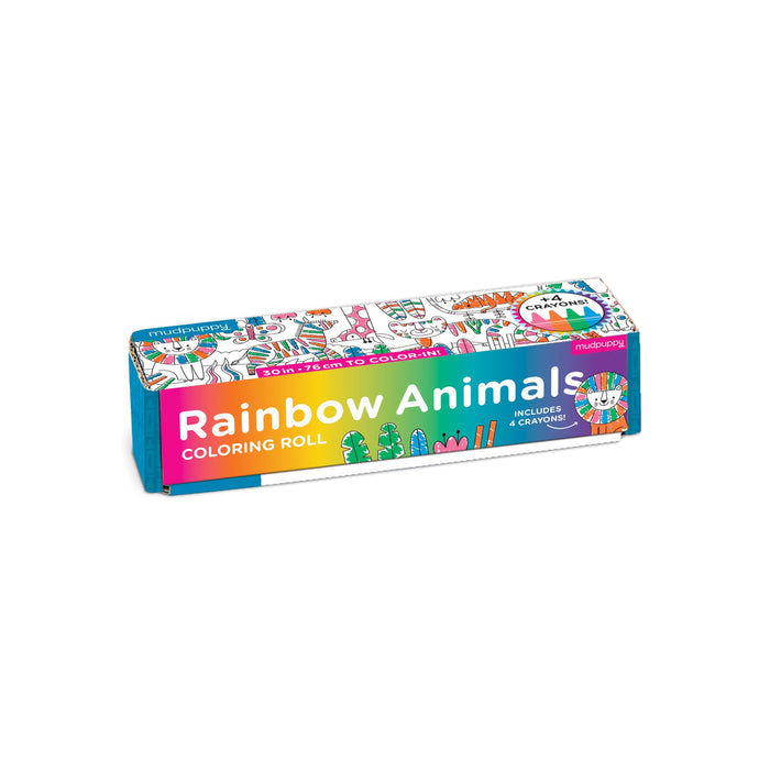 Rainbow Animals Mini Coloring Roll