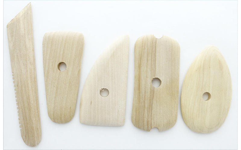 Potter's Rib Wood Clay Tool Set, 5pc - Art Department LLC