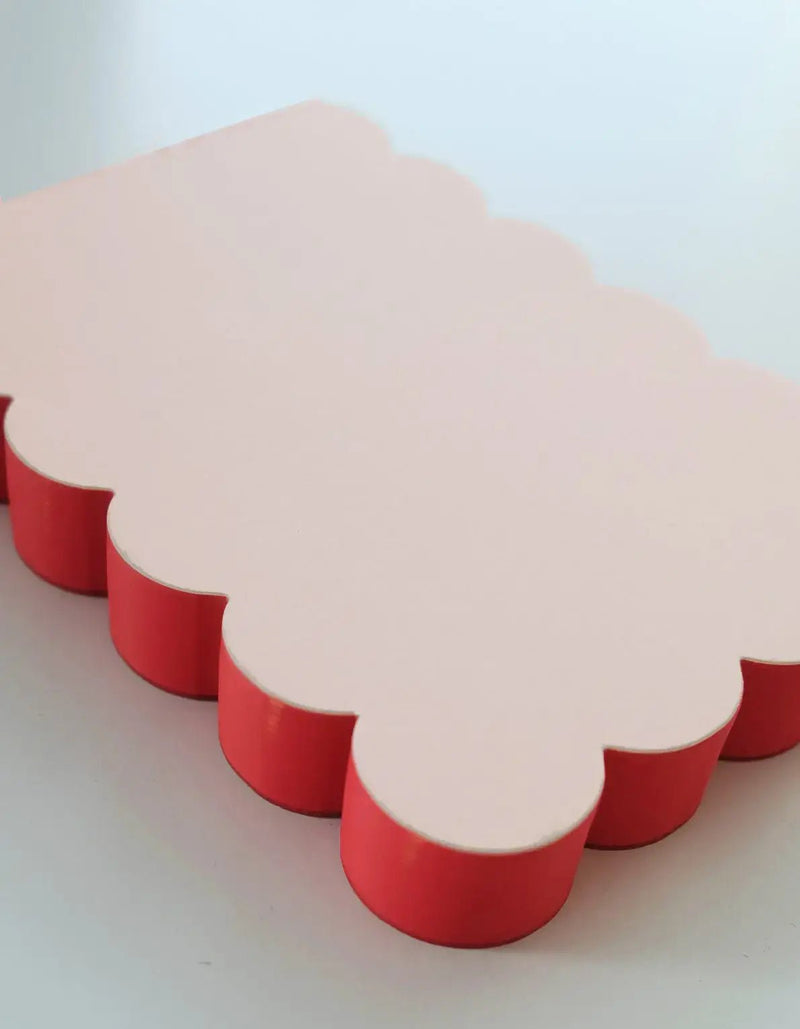 Scalloped Shaped Notepad | Peach + Persimmon Edge - Art Department LLC