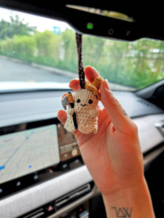 Halloween Crochet Car Hanger & Keychain Jack O Lantern, Grim Reaper - Art Department LLC