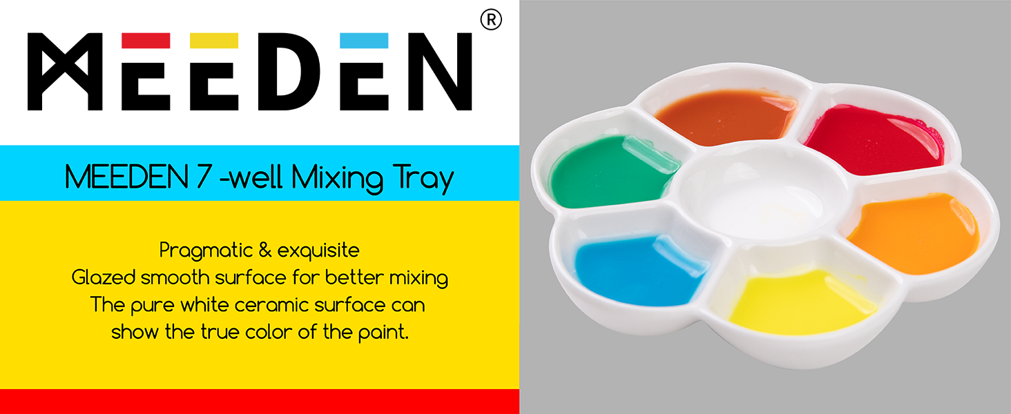 7 Well Porcelain Paint Palette