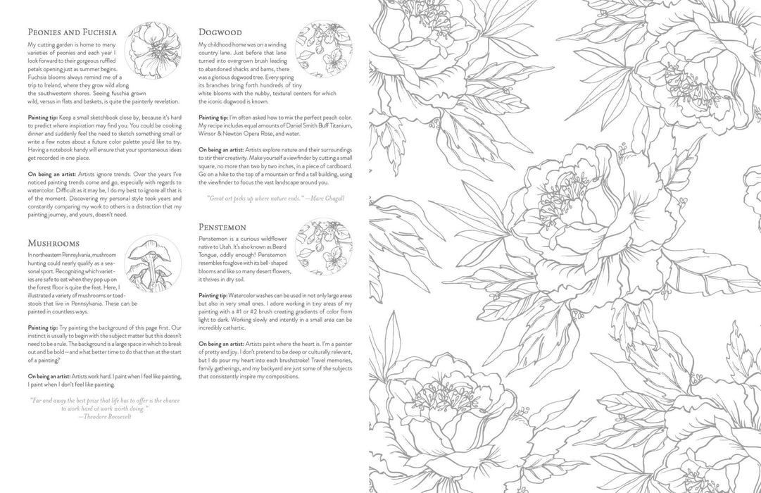 Kristy's Summer Cutting Garden: A Watercoloring Book - Art Department LLC