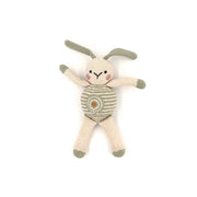 Organic Bunny Baby Rattle – Cream with Teal Belly Spot - Art Department LLC