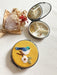 Floral Embroidered Round Jewelry Box With Mirror - Art Department LLC