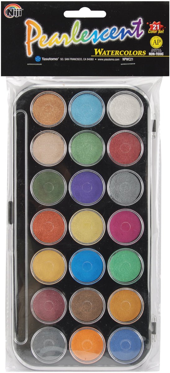 Pearlescent Watercolor Paint Cakes 21/Pkg - Art Department LLC