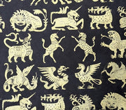20x30 Fantastic beasts, gold on blk - Art Department LLC