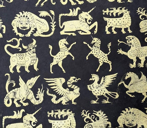 20x30 Fantastic beasts, gold on blk - Art Department LLC