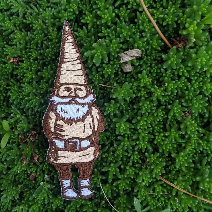 Iron-on patch | gnome - brown & tan 4.5" x 1.6"