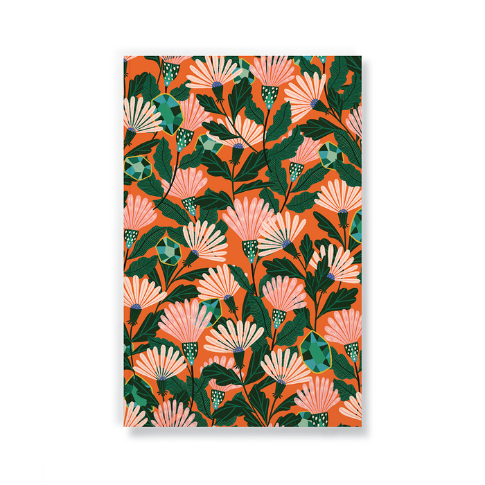 Orange Floral Soft Touch Classic Layflat Notebook