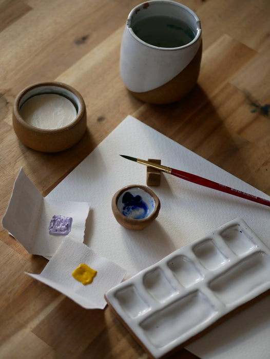 7 - Pan Ceramic Artist Paint Palette - Watercolor Supplies - Art Department LLC