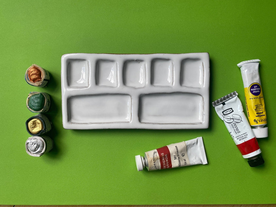 7 - Pan Ceramic Artist Paint Palette - Watercolor Supplies - Art Department LLC