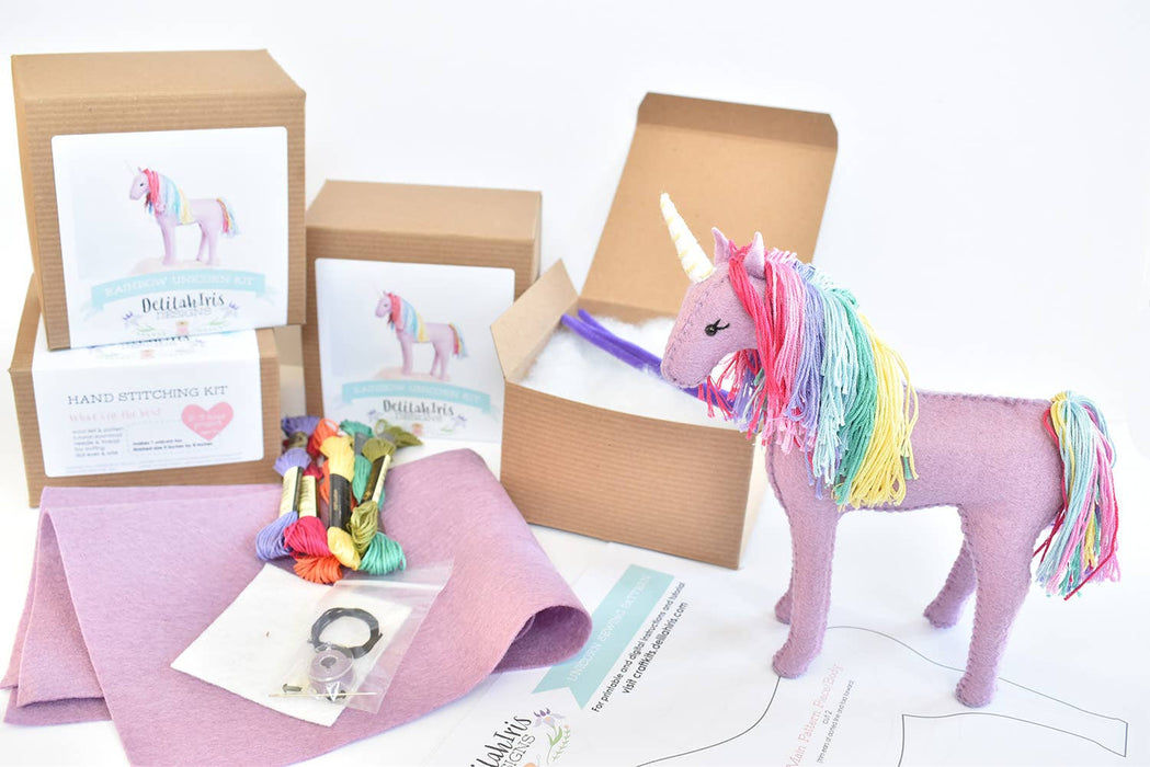 DIY Felt Sewing Kit - Rainbow Unicorn - Art Department LLC