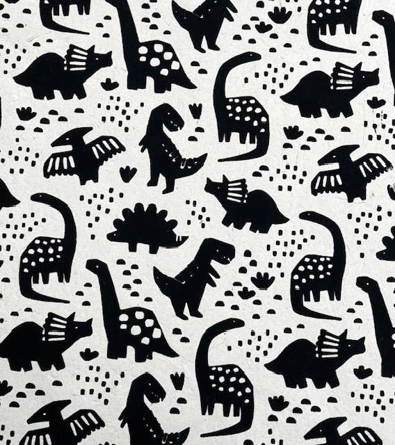 20x30 Dino, black on cream paper - Art Department LLC