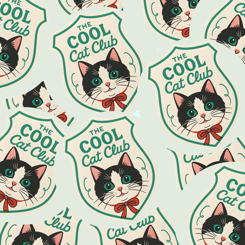 Cool Cat Club Vinyl Sticker - Art Department LLC