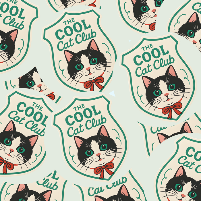Cool Cat Club Vinyl Sticker - Art Department LLC