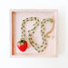 Strawberry Charm Necklace with Green Beads - Art Department LLC