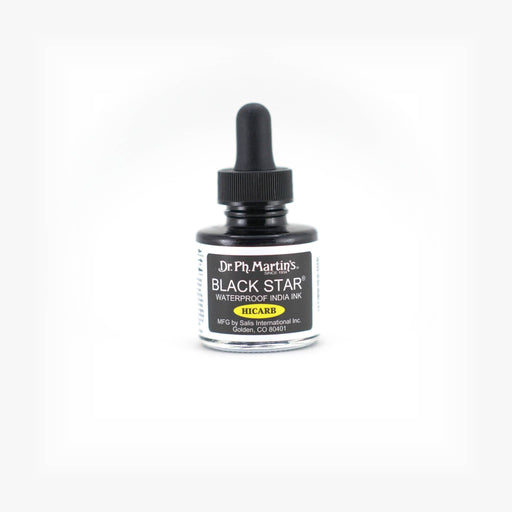 Black Star Waterproof India Ink Bottles (1 oz) - Art Department LLC