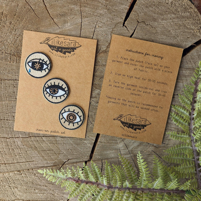 Iron-on patch | eyeball 3 patch pack