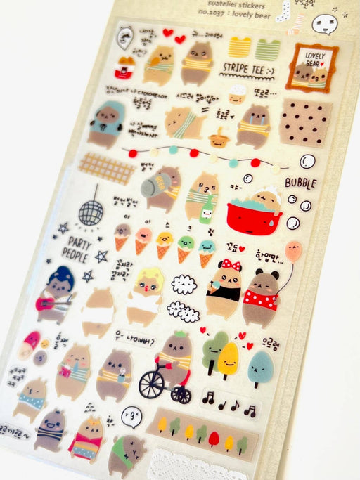 Lovely Bear Stickers - Art Department LLC