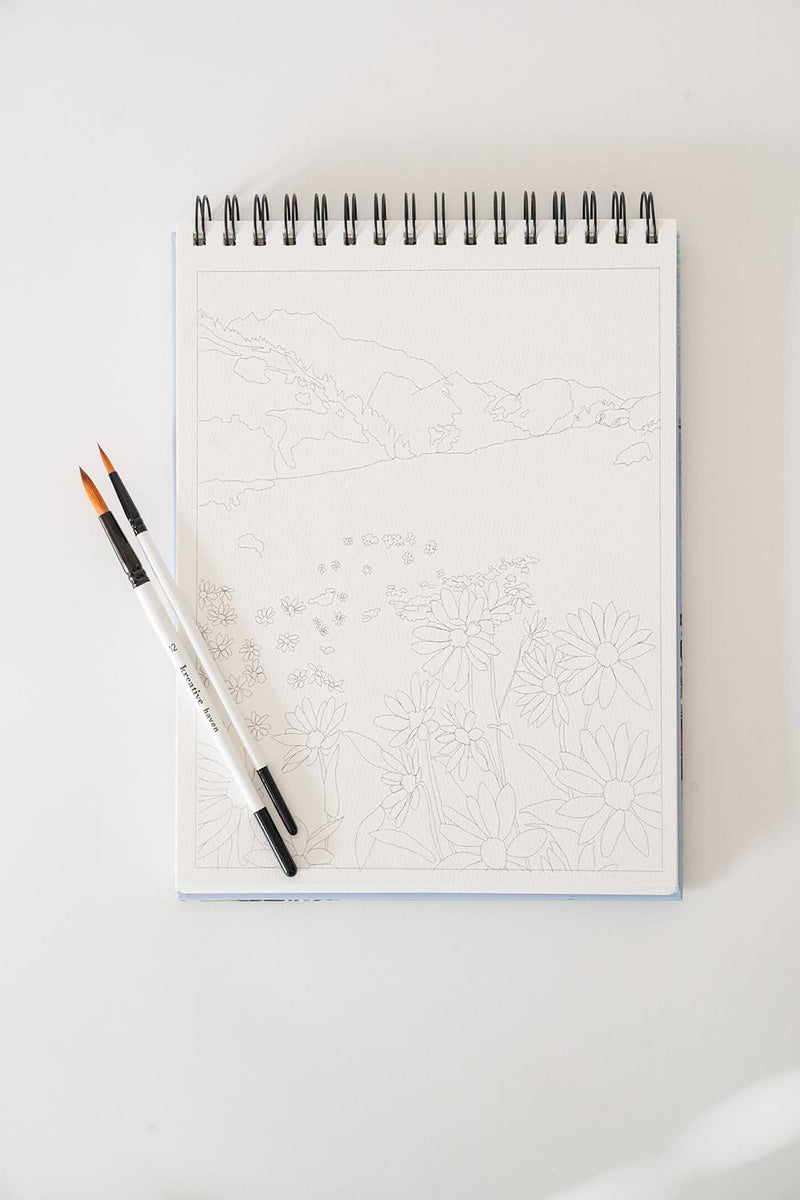 Landscape Watercoloring Book - Outlines with Video Tutorials - Art Department LLC