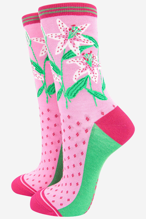 Stargazer Lily Bamboo Socks