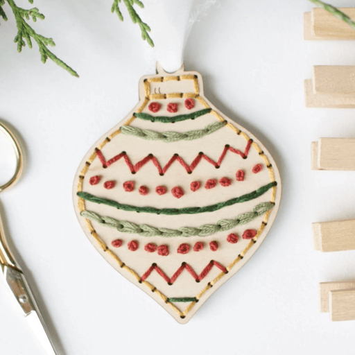Vintage Glass Christmas Ornament Embroidery DIY Kit - Art Department LLC