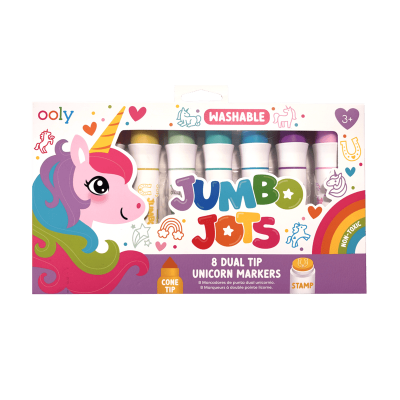Jumbo Jots Dual Tip Unicorn Markers - Set of 8 - Art Department LLC