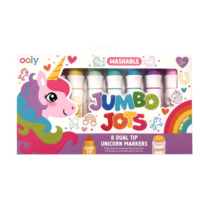 Jumbo Jots Dual Tip Unicorn Markers - Set of 8