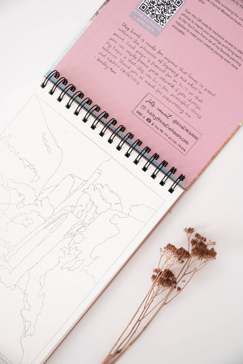 National Parks Watercoloring Book - Outlines w/Video Tutorials - Art Department LLC
