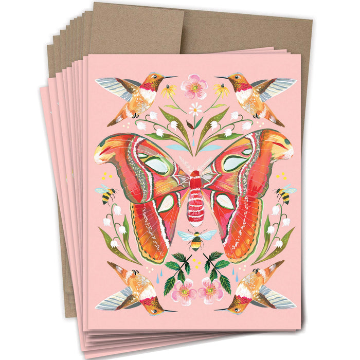 Butterflies & Birds Boxed Notecard - Set of 10 - Art Department LLC