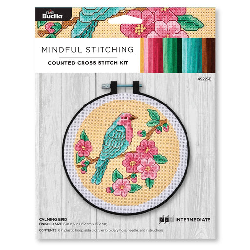 Bucilla ® Counted Cross Stitch Kit - Calming Bird 6" - Art Department LLC