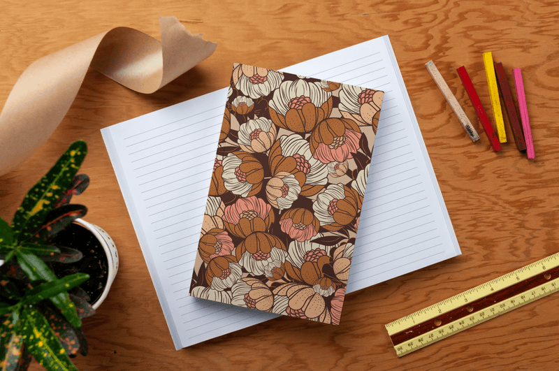 Rustic Blossoms Soft Touch Classic Layflat Notebook - Art Department LLC