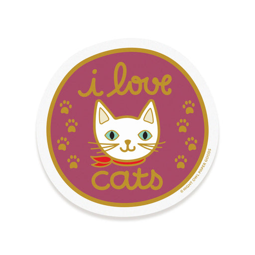 I Love Cats Vinyl Sticker