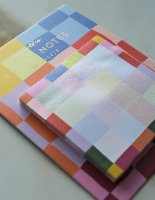Die - Cut Sticky Notepad | Rainbow Checks - Art Department LLC