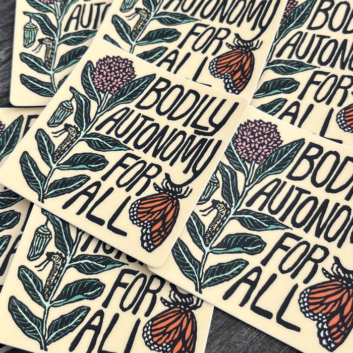 Bodily Autonomy For All Sticker | matte vinyl butterfly