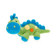 Handmade Stegosaurus Baby Rattle | Organic Cotton | Green - Art Department LLC