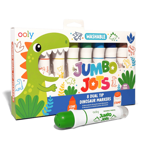 Jumbo Jots Dual Tip Dinosaur Stamp Markers - Set of 8 - Art Department LLC
