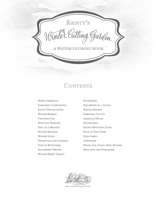 Kristy's Winter Cutting Garden: A Watercoloring Book - Art Department LLC