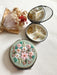 Floral Embroidered Round Jewelry Box With Mirror - Art Department LLC