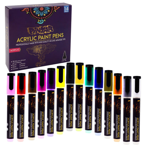 Pintar Acrylic Paint Markers - 14 Pack With 5 mm Tips - Art Department LLC