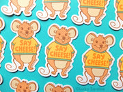Say Cheese Mouse Vinyl Sticker - Art Department LLC