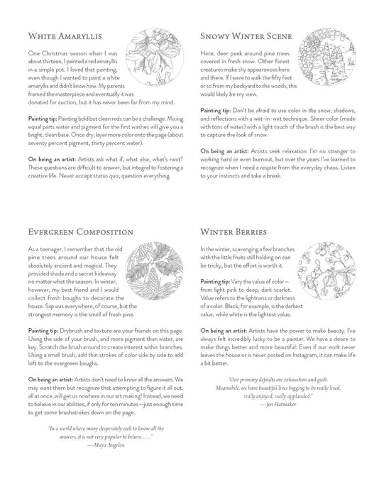 Kristy's Winter Cutting Garden: A Watercoloring Book - Art Department LLC